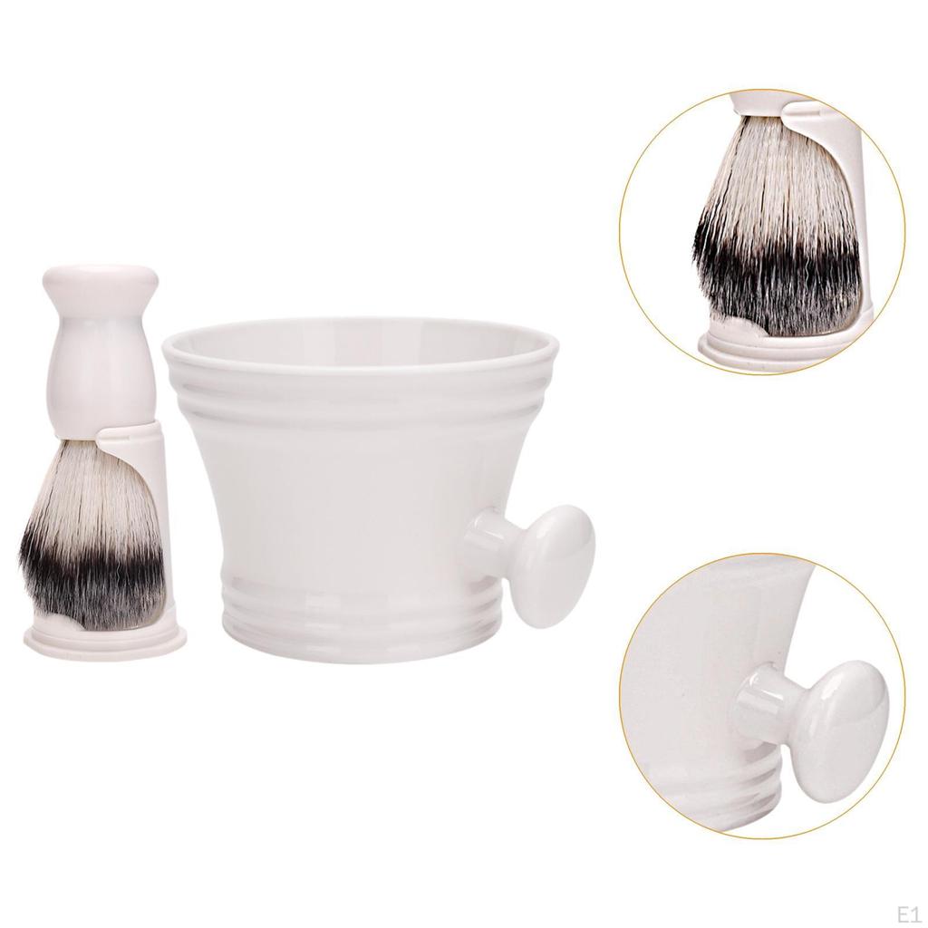 Cleaning Bowl Shaving Brush Set Foam Grooming Kits Easy Foaming Shave Soap Mug for Hair Salon
