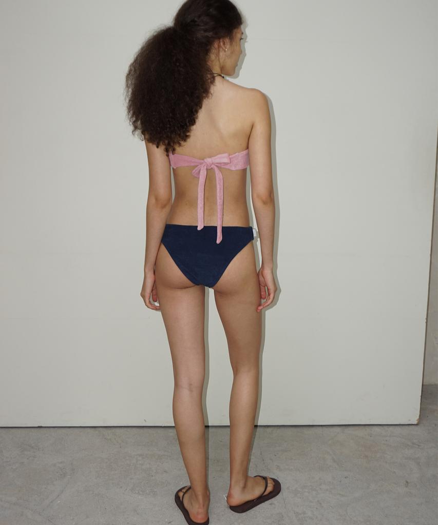 Tteolseutikeulleob Terry Bikini (Pink) - Bandeau Top