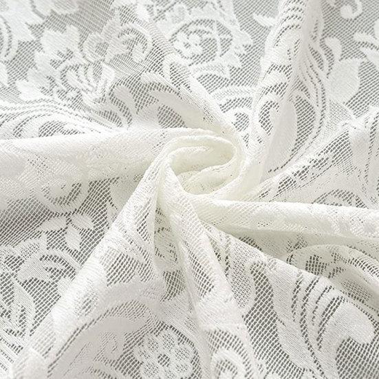 1 Panel Sheer Lace Curtain, Vintage Floral Lace Curtain with Rod Pocket, Light Filtering Window Curtain Panel for Living Room Bedroom Window Closet