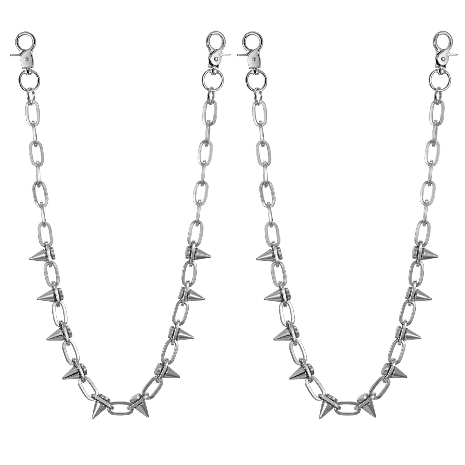 

2 шт. Цепь-кошелек в стиле Хип-хоп Панк для Джинсов Готическая Многослойная Поясная Цепь Стритвир Готическая Заклепка Мотоциклетные Аксессуары для Мужчин Женщин серебряный