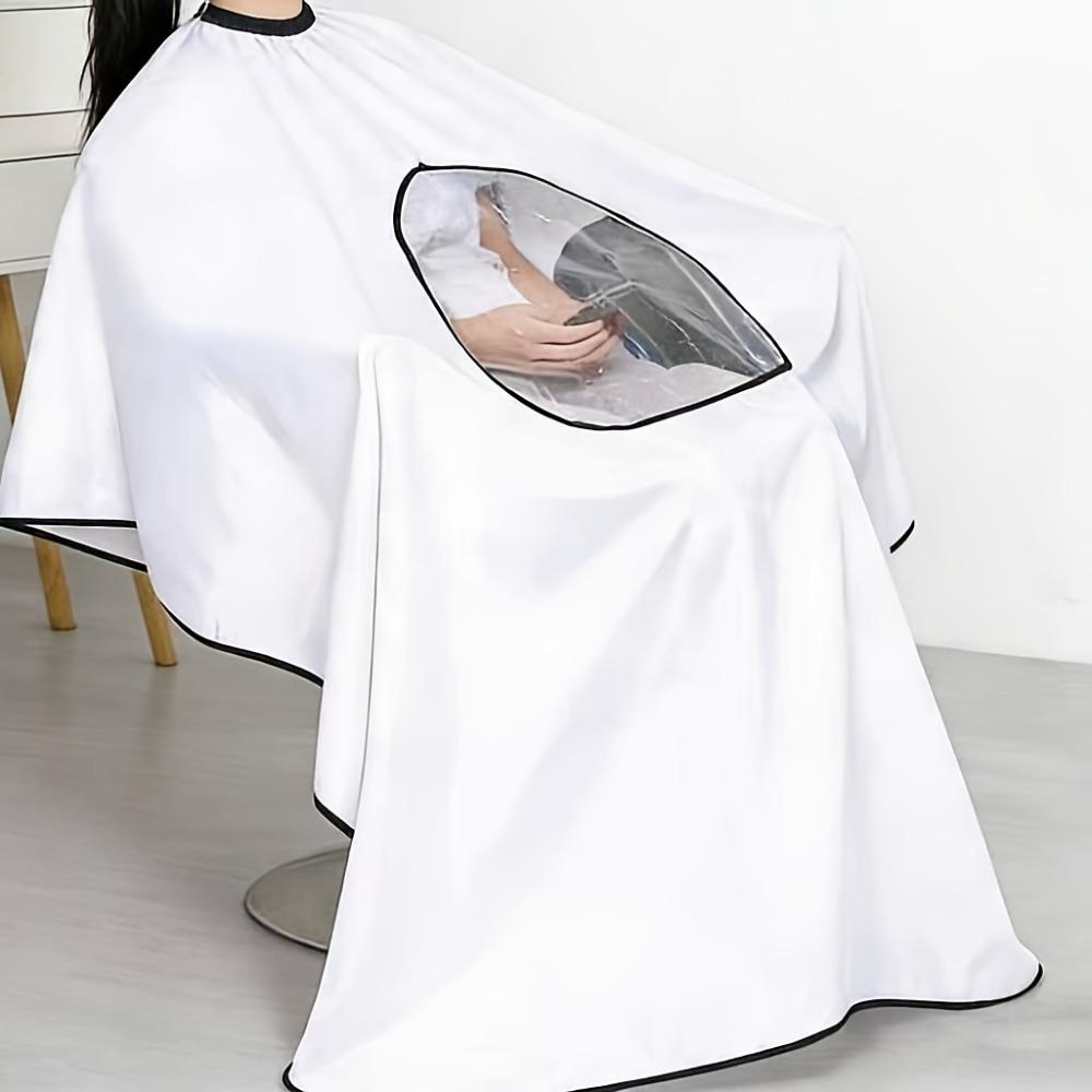 Adjustable Buckle Straps Transparent Window Visible Apron Hairdressing Gown Cape Home Use