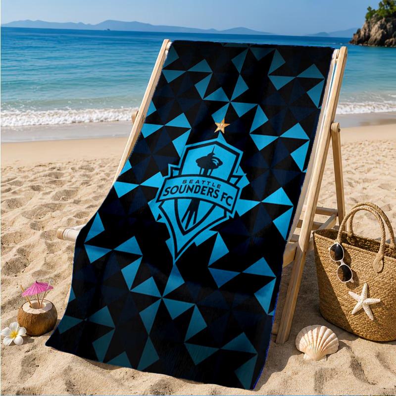 Fc Crest Design Printed Microfiber Beach Towel, Soft And Absorbent, Quick-Dry, Ideal for Summer Travel, Beach Essential, Swimming Pool