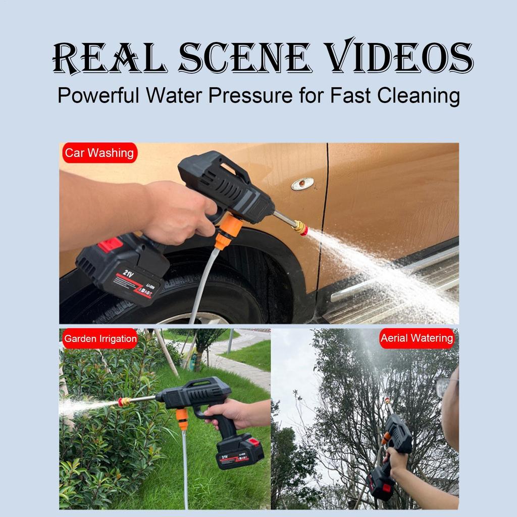 Portable Pressure Washer Outdoor Power Cleaner Rechargeable Car Pressure Washer With 16.4 Ft Hose For Car Home Garden Outdoor