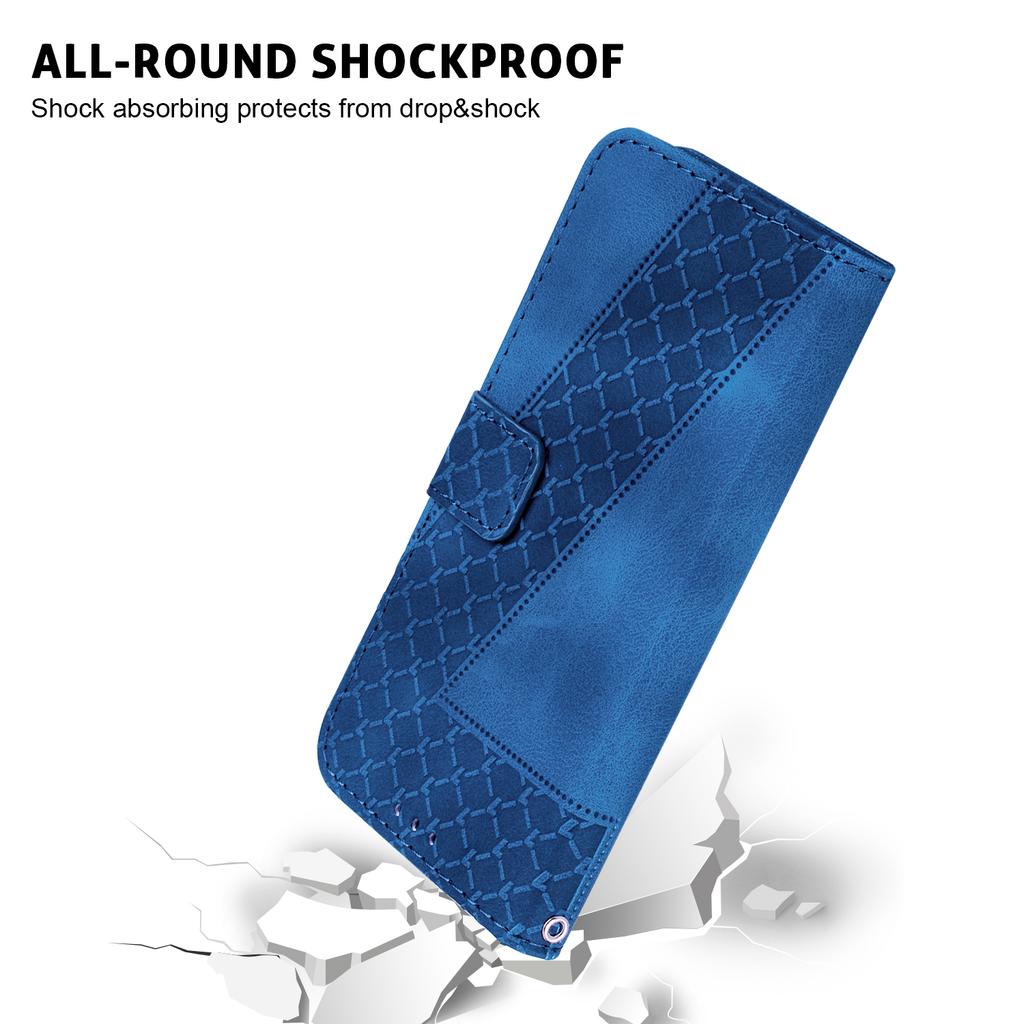 For Xiaomi Redmi 15C 5G (EU) (173mm)/15C 4G (EU) (173mm) Stand Case 7-Shaped Pattern Imprint Leather Phone Cover with Strap
