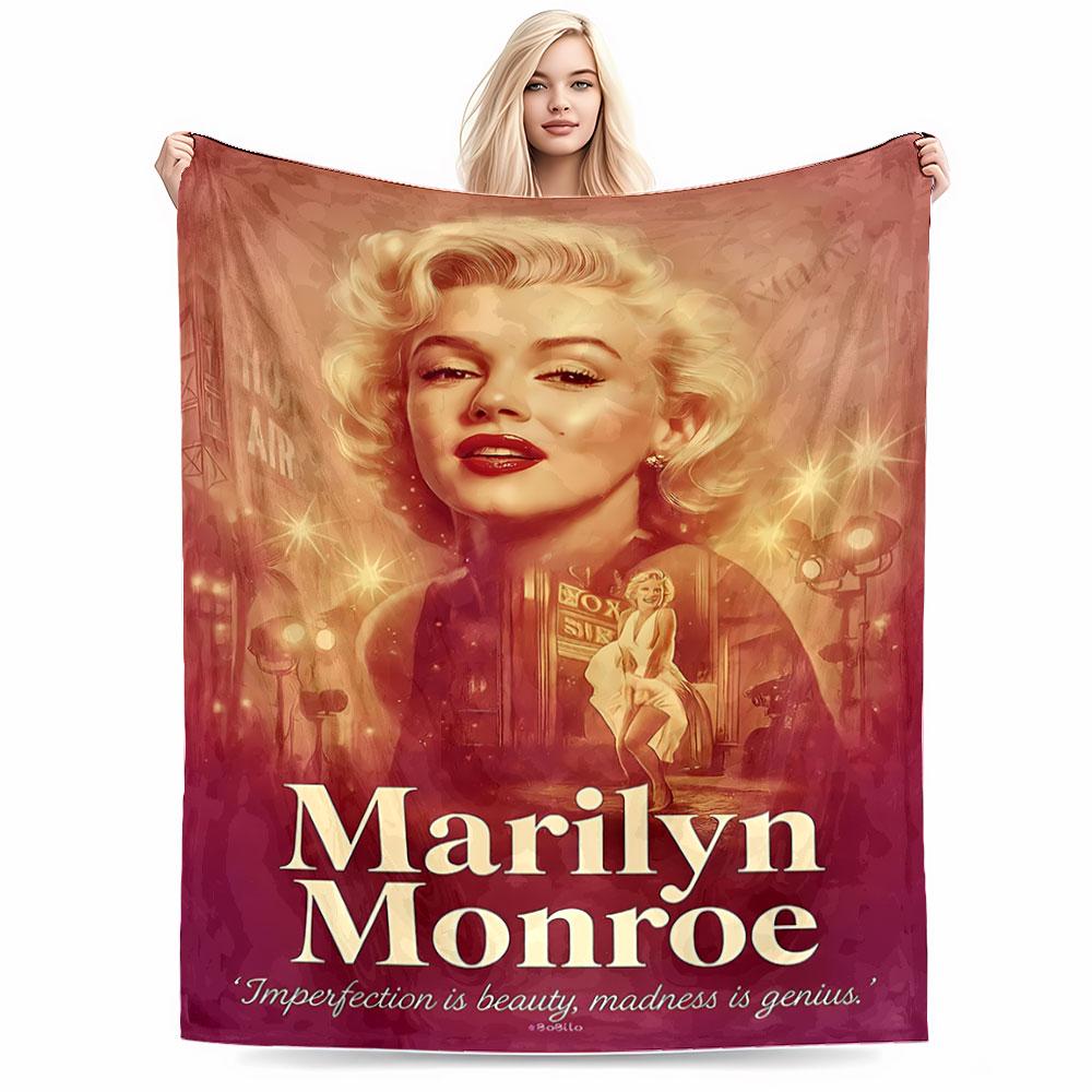 Coperta d'arte ispirata a Marilyn Monroe per tutte le stagioni coperta per la pausa pranzo coperta da lancio regalo