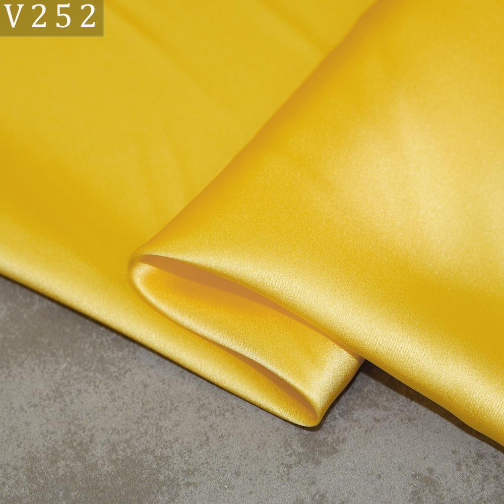 HYSK Natural Genuine Pure 100% Silk Crepe Satin Fabric Silk China Duchess Plain Brown by Meter for Dress Bedding Wedding