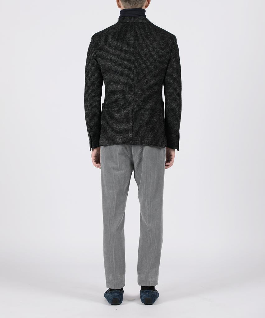 PANICALE Grey Classic Single-Pleat Corduroy Pants