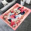 Office Carpet, Under Chair Rug, Gift for Home Decor, Minnie Mouse Inspired Floral Design, Soft and Warm Floor Mat for Room, Valentin