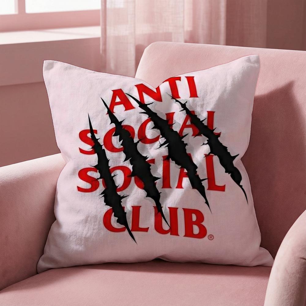 A-Anti Social Social Club Cushion Cover Multi-Scene Pillow Cover for Home & Car - Reversible, Soft & Durable for Daily Use