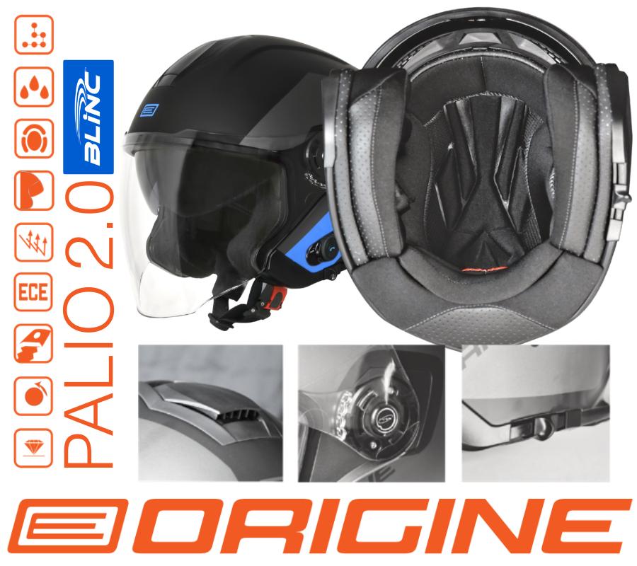 Kask Origine Palio 2.0 + Bt Hyper Matt Black Titanium Xxl