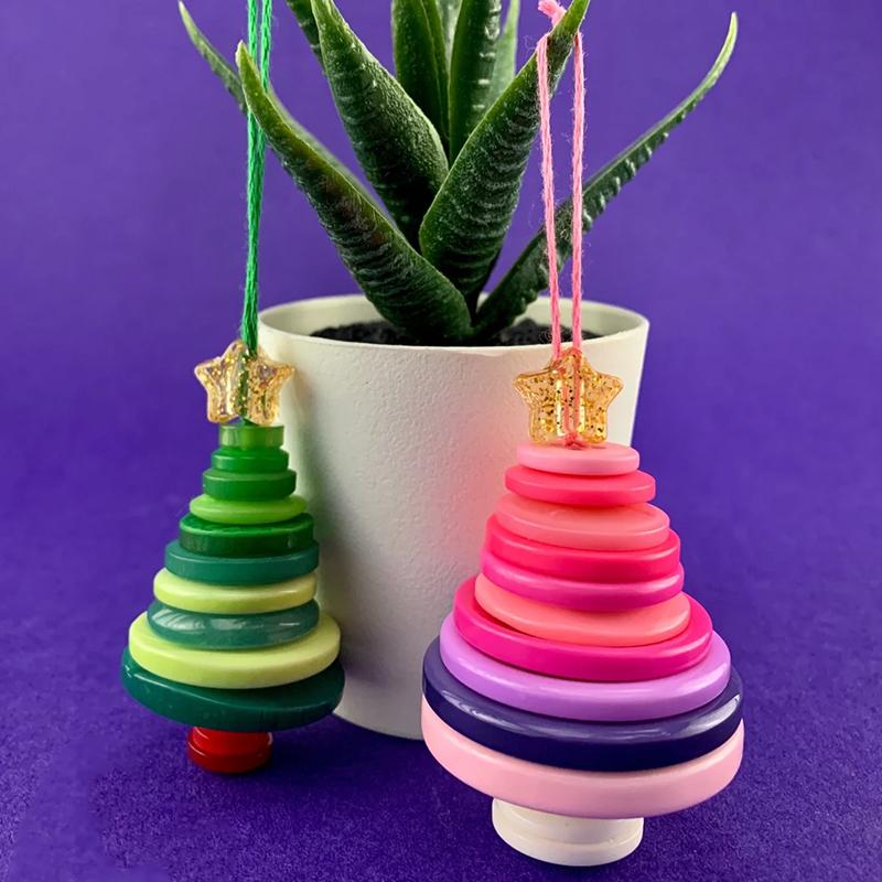 Diy Button Snowman & Angel Button Christmas Ornament Making Kit For Indoor/Outdoor Xmas Tree, Window & Party Decorations