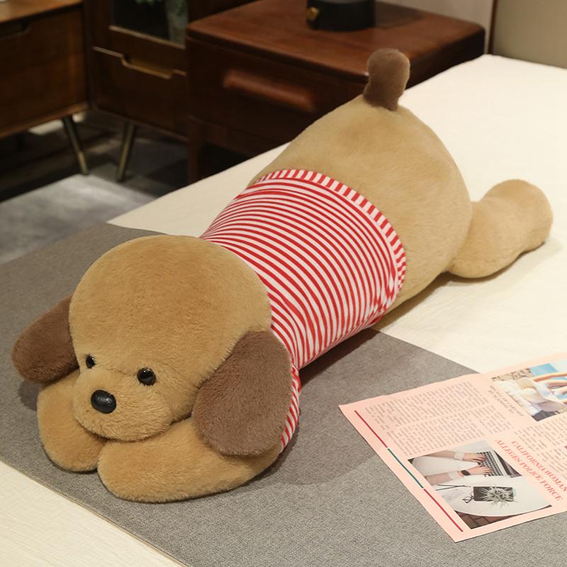 Lying Dog Plush Stuffed Pillow Toy Soft Simulation Puppy Back Cushion Room Decor Birthday Xmas Gift