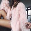 Palton de Blană Pufos pentru Femei Pufos Călduros Mânecă Lungă Îmbrăcăminte Exterioară Palton de Toamnă Iarnă Jachetă Palton Hăinuță cu Guler Păros