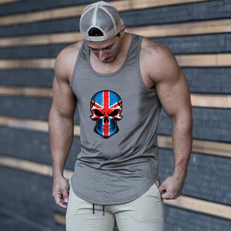 Muscleguys Men Fitness Muscle Mesh Quick Dry Tank Tops Gym Bodybuilding Workout Sleeveless Vests Summer Breathable Casual Slim Fit T-shirts