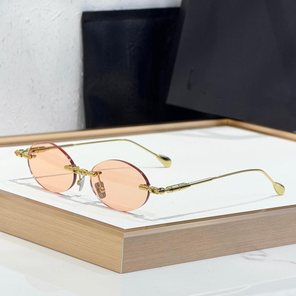 Fashionable H62 Oval Rimless Metal Sunglasses - Trendy Unisex Sun Protection for Vacation and Party