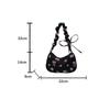 Unique Wrinkled Drawstring Floral Handbag Stylish Versatile Shoulder Underarm Purse Bag For Women