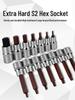 Extended S2 Hex Socket Bit Set Screwdriver & Wrench 1/2 Electric Driver