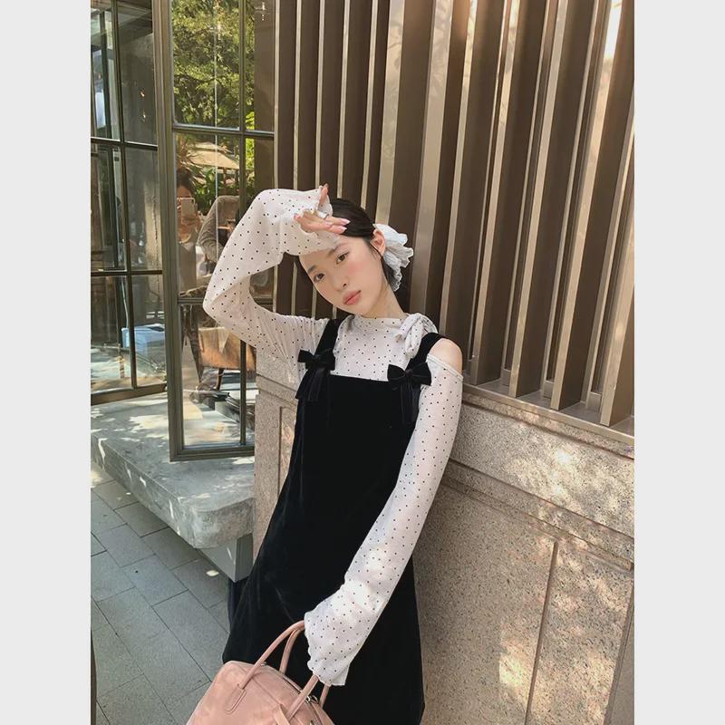 Winter 2024 French Retro Velvet Suspender Dress - Age-Reducing Style F2561