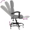 Office Chair with Massage Function Light Grey Fabric