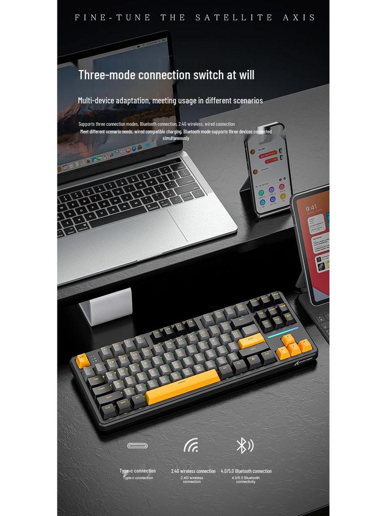 Attack Shark X87 Three-Mode Wireless Bluetooth Mechanical Gaming Keyboard