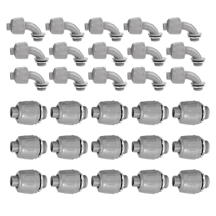 Industrial PVC Conduit Connectors Weatherproof Liquid Tight Designs Conduit Adapters set for Outdoor Electrical Conduits