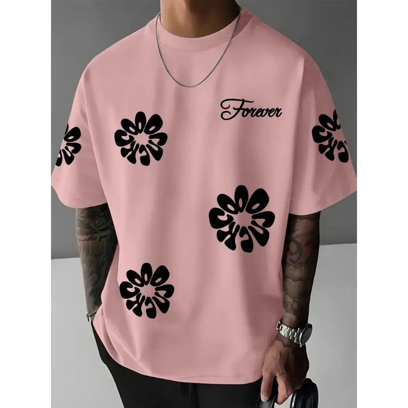 

The 2026 summer new men s T-shirt features outdoor street fashion casual comfort breathability and 3D flower pattern printing 6XL