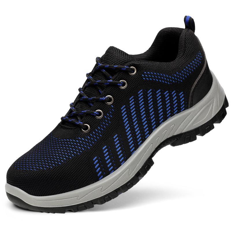 

Men s Safety Shoes Anti Slip Working Shoes Breathe Waterproof Steel Toe Sneakers Anti Smashing Piercing Work Shoe Wear-resistant 47 синий