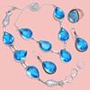 Topaz Blue London Jewelry Set  Gemstone Necklace Gift Sterling