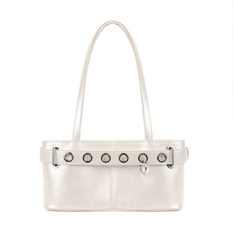 

Simple 25ss Spring and Summer New Original Want to Hang What to Hang What Pearl Silver Porous Hole Underarm Bag Pearlescent Silver Reservation