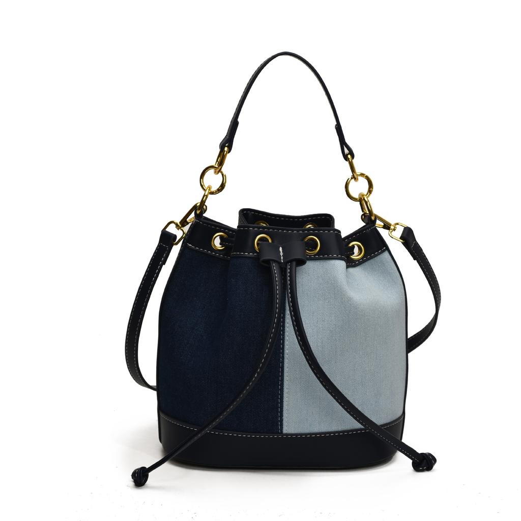 This year's popular super fire bucket bag women's 2025 new high-end contrasting color versatile shoulder messenger bag