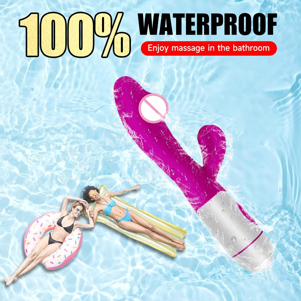 Powerful Dildo Rabbit Vibrator G Spot Clit Vagina Anal Stimulator Nipple Massage Masturbator Female Sex Toy for Adults Couple