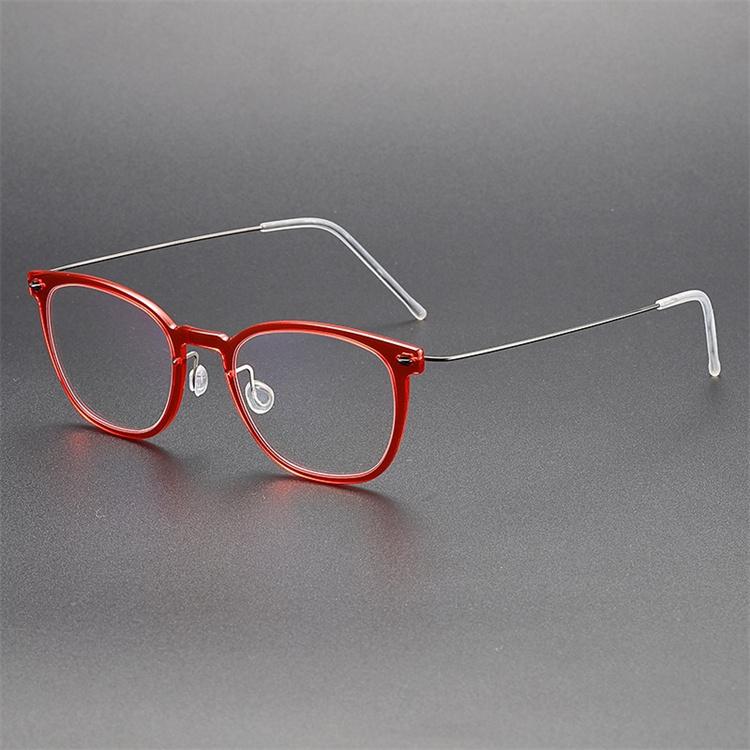 Denmark Brand Screwless Titanium Glasses Frame Men Retro Square Ultralight Eyeglasses Women High Quality Spectacles Frames 6609