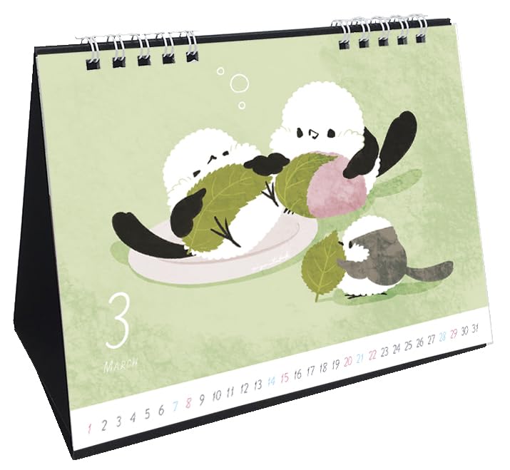 Piyo Techo Seasonal Tit January Start Long-tailed Calendar, Desk, 2026,