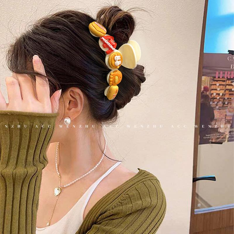 Korean High-End Acrylic Flower Hair Clip for Women - Large Shark Clip for Voluminous Styles