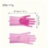 2Pcs Dishwashing Gloves For Household Chores Kitchen Durable Silicone Rubber Faux Leather Washing Clothes Household Gloves Set