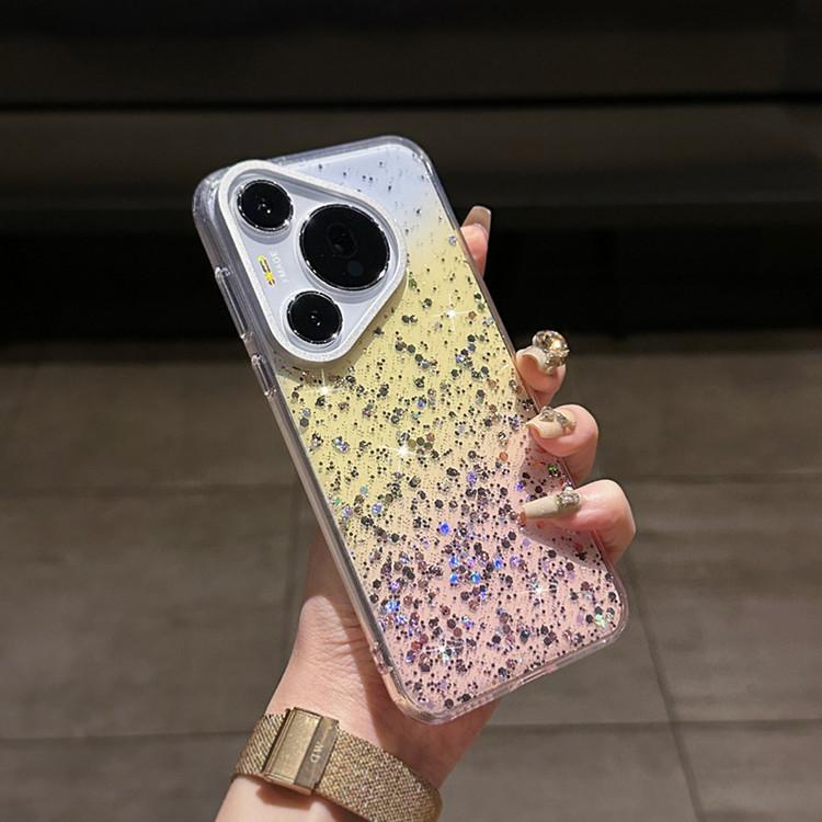 Starry Sky Glitter Is Suitable for Huawei Pura70ultra Bright Mobile Phone Case Gradual Change Mate60pro Anti-drop Protective Case