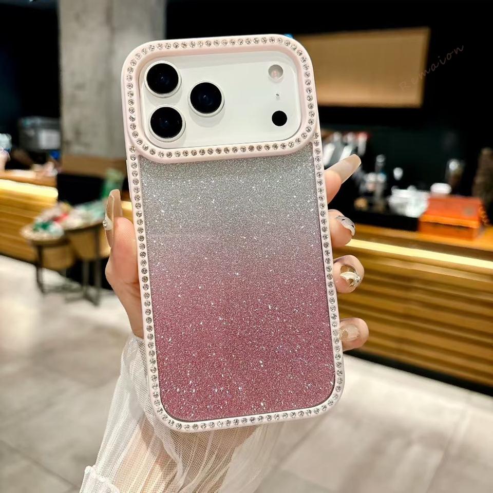 New Diamond Phone Case for iPhone 13 12 11 14 15 16 17 Pro Max Air 16 15 14 Plus Clear Bling Glitter Protector Shockproof Cover