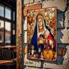 Vintage 2D kovová nástěnná cedule Panny Marie - Pevná dekorace 8x12 palců pro bar, ložnici, kuchyň, domov