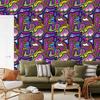 Purple Graffiti Wallpaper for Living Room and Bedroom 50x1000