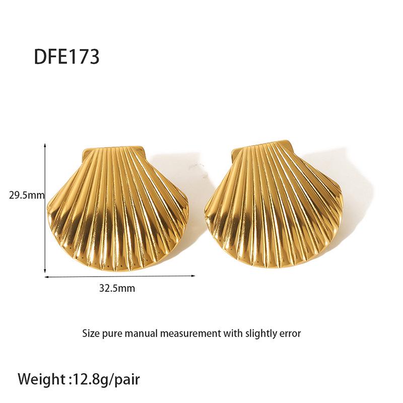 

Серьги-пусеты из нержавеющей стали с позолотой 18 карат: Европейский/Американский Стиль Инфлюенсера, Вдохновленный Океаном, Преувеличенный Дизайн Высокого Класса