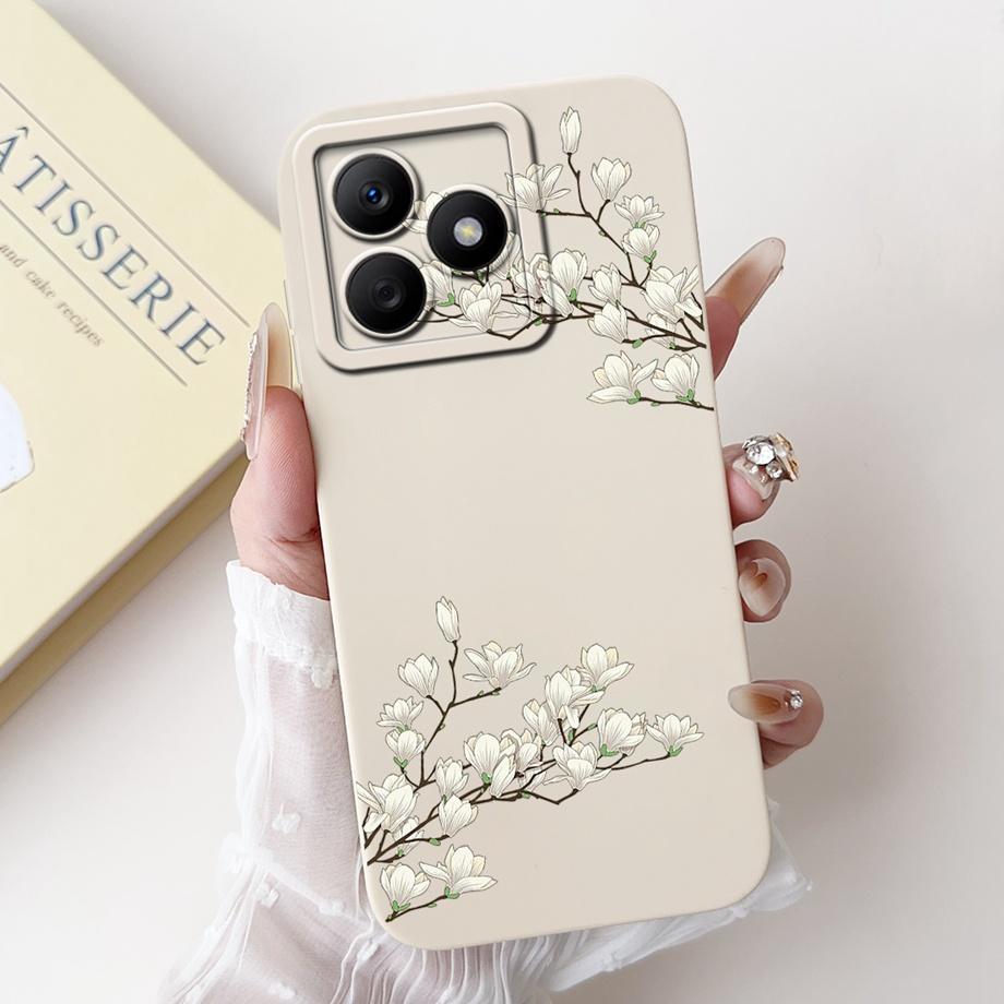 Pour Realme C63 C61 Global 4G Narzo N63 Coque Housse Silicone Souple Fleur Papillon Girly Mode Peinture Étui Téléphone Pare-chocs Fundas