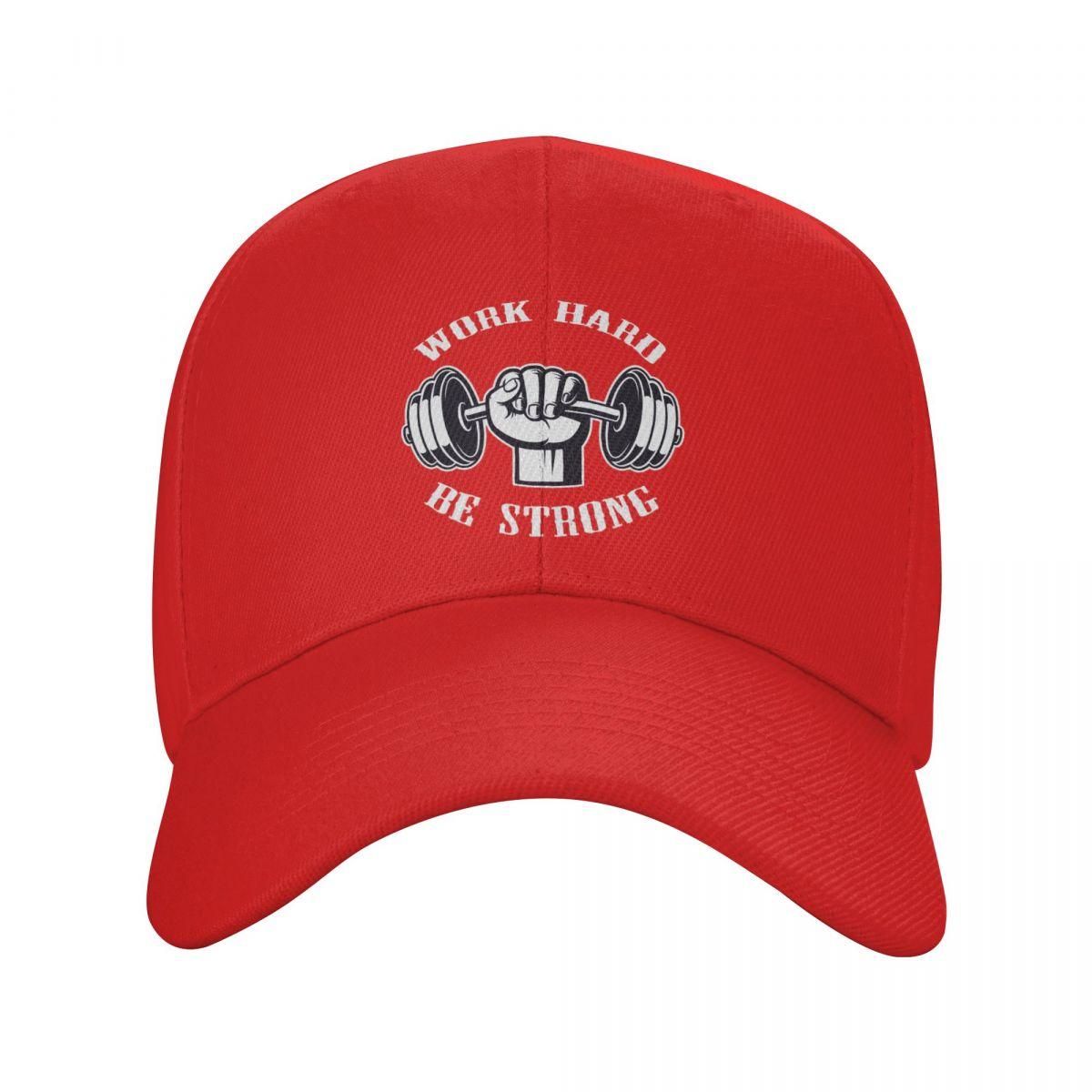 

Custom Work Hard Be Strong Gym Motivational Quote Baseball Cap Bodybuilding Adjustable Dad Hat Sun Protection Snapback Hats Adjustable Cap