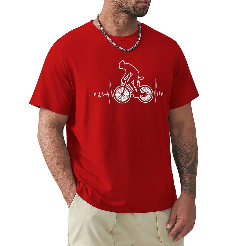 REM Mountain Biking MTB T Shirt Brand Clothes Bicycles Logo Shirt Mountain Bike Heartbeat Funny Bicycle Cycling Gift T-Shirt
