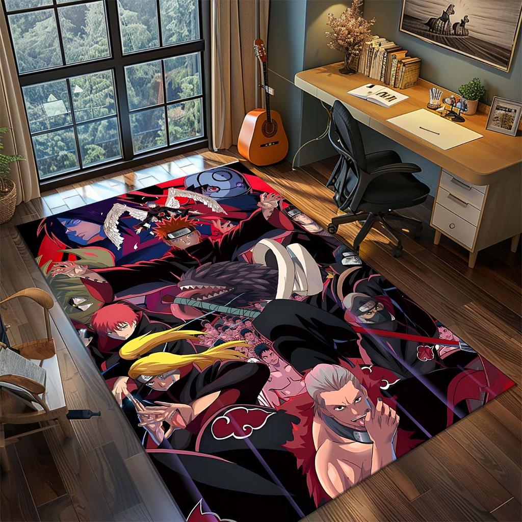 Naruto Anime Rug Carpet Large Area Rug Non Slip Washable Floor Mat Gamer Room Bedroom Home Decor -QJY