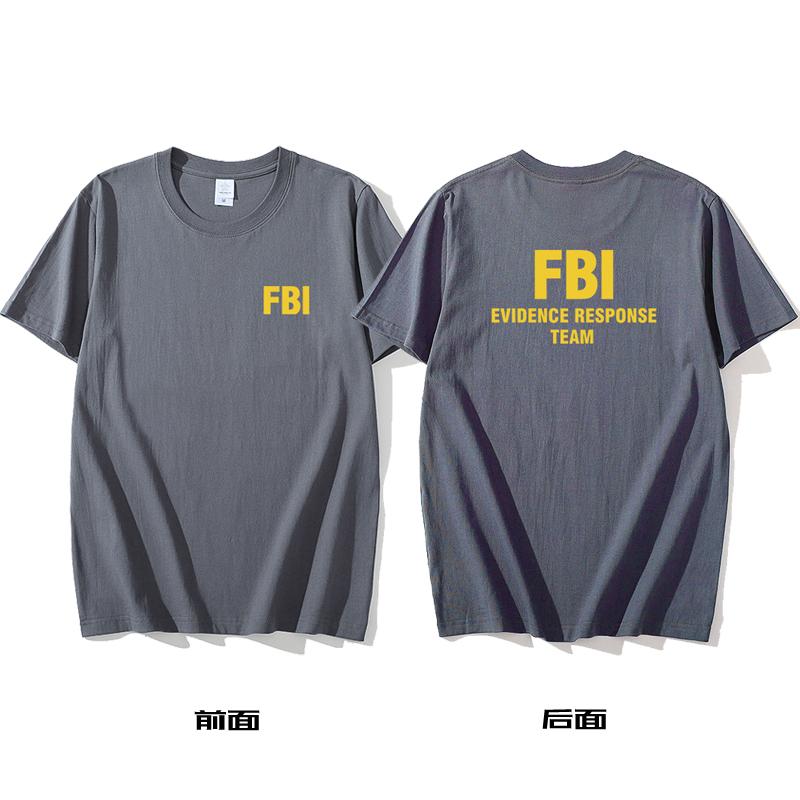 FBI FBI Agent Short-sleeved T-shirt Men's Cotton Casual Half-sleeved American Army Police Fan Clothes Summer