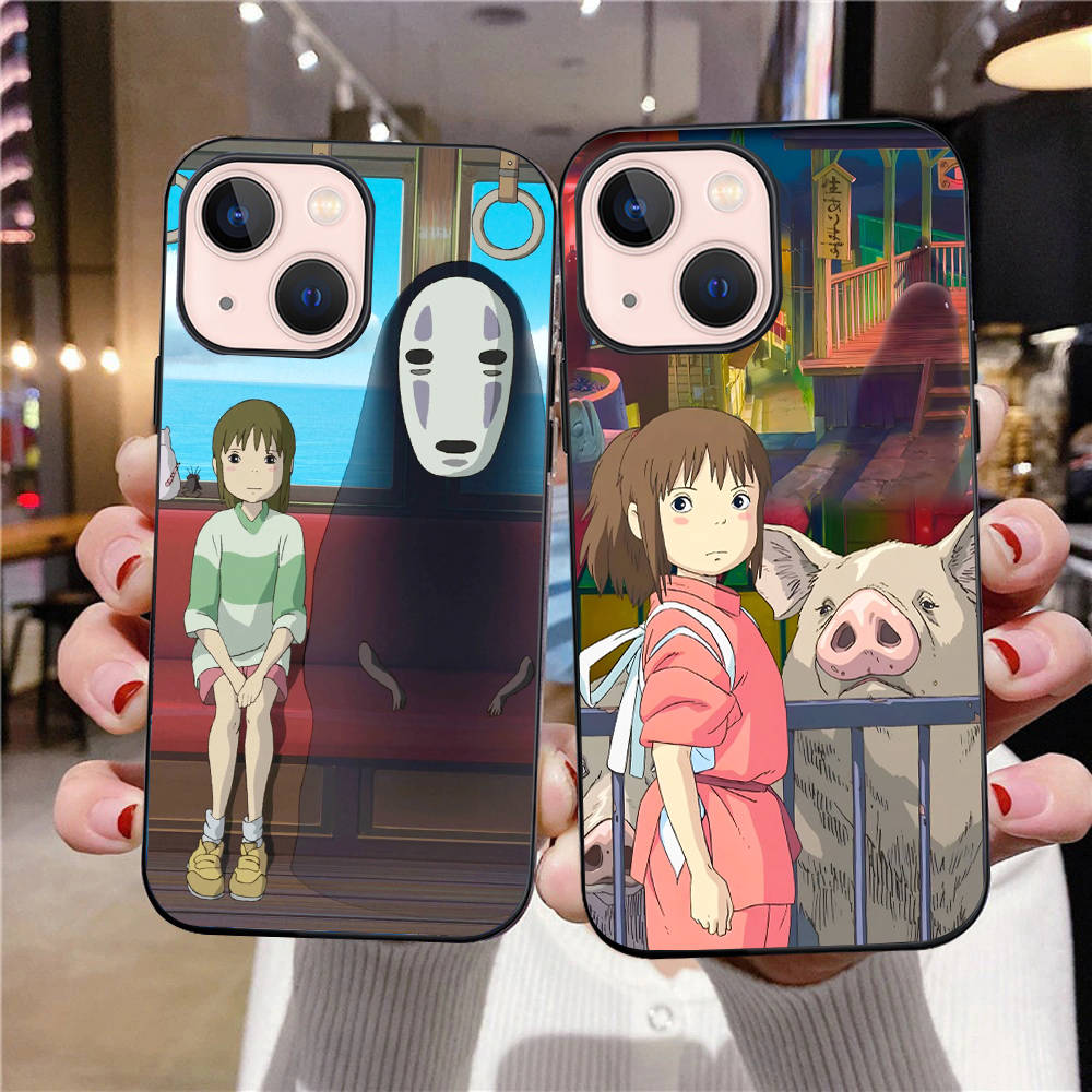 B-8 Spirited Away Black Case for Samsung S24 S23 S22 S21 S20 FE S10 Lite Ultra S7 S8 S9 Plus A05S A11 A12 A13 A15 A22 A24 A25 A32 A52 A71 5G