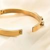 Ins Retro Titanium Steel Fashion Simple Opening 6mm Inlaid Zircon Bangle Bracelet Female