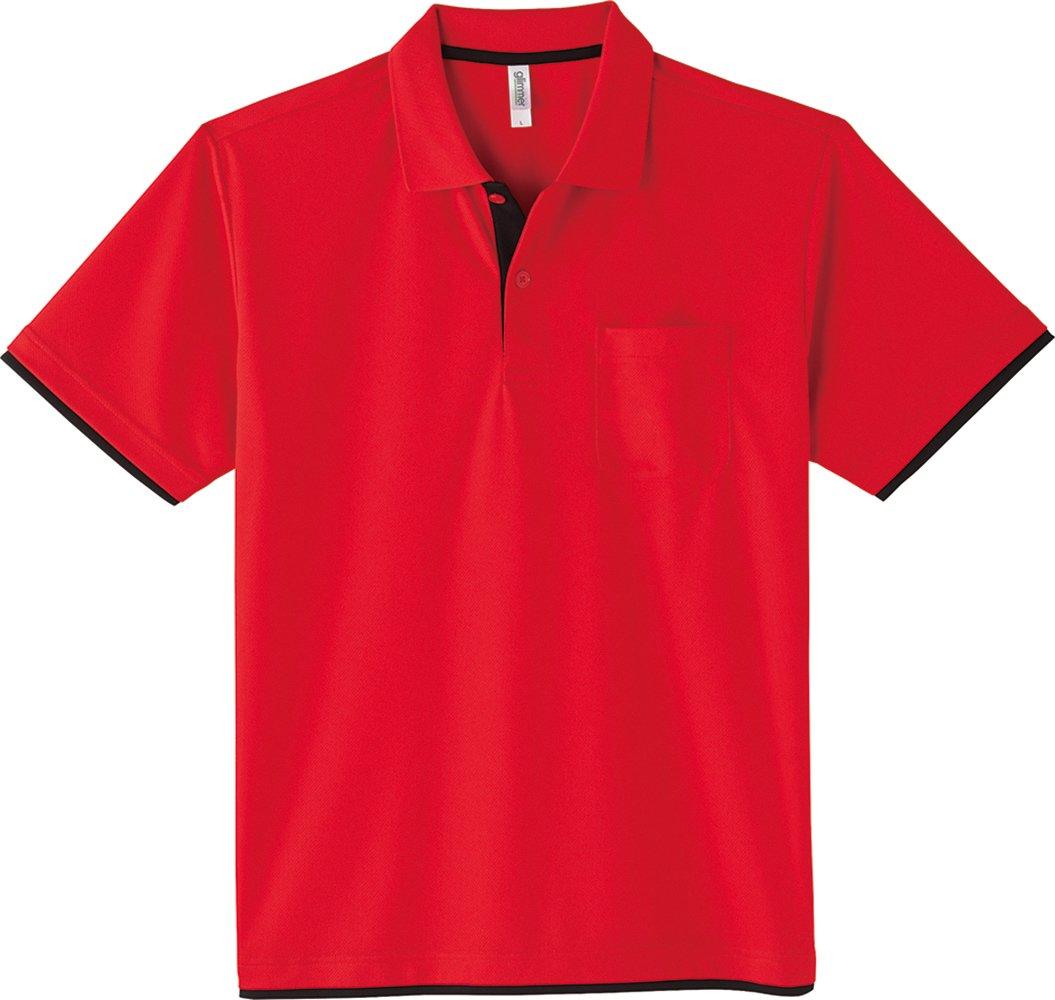 

Glimmer Short Sleeve Dry Layered Polo Shirt with Red and Size LL to Japanese size Men s 4.4oz Pocket, 00339-AYP, Black, (equivalent LL)