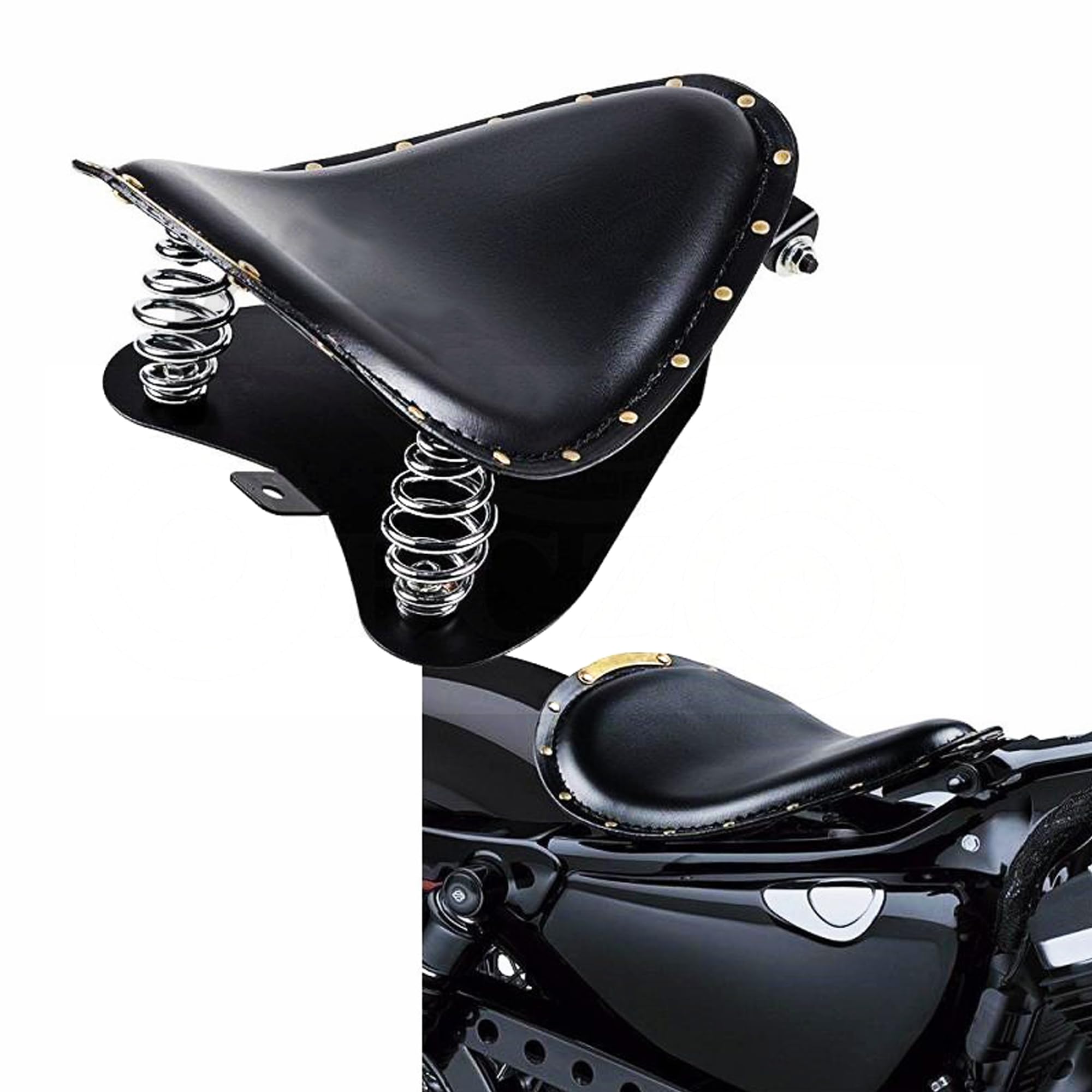 

Совместимое мотоциклетное одиночное сиденье Yoothi для туризма и из синтетической кожи с амортизатором Harley, Honda, Yamaha, Kawasaki, Suzuki, Sportster, Bobber, чёрный