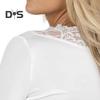 Dame Lang Klokkeerme Cropped Topp Kant V-hals Sexy Blonder Gjennomsiktig Skjorte Casual Knapped Bluse for Høst Hverdagsklær Fest